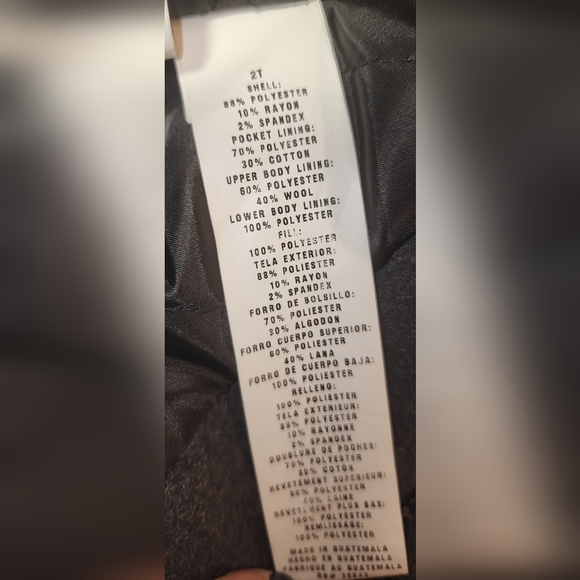 Rothschild 2t Jacket Wool Blend Pea Coat Dark Gray Zipper and Buttons Pockets - Picture 4 of 8